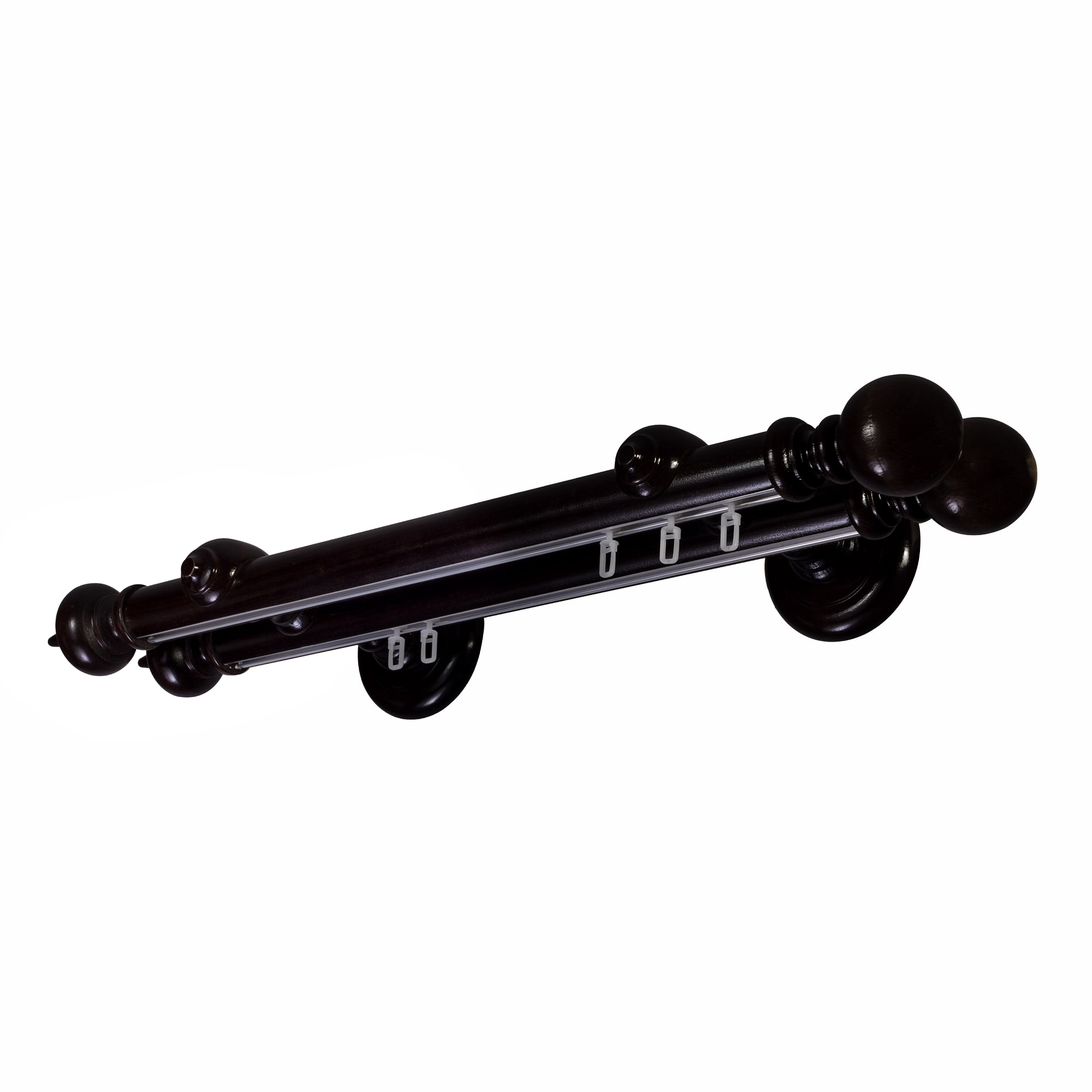 Galerie lemn perdea Globo Double 35mm cu aluminiu Negru Galerie lemn perdea Globo Double 35mm cu aluminiu Negru